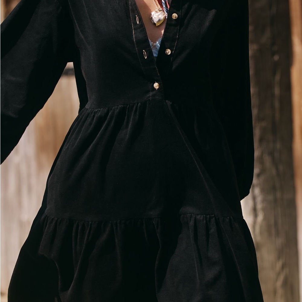 Anthropologie Black Long Sleeve Dress